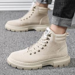 Martin boots men's autumn new high -top shoes Korean version of men's leather boots casual boots desert boots height board shoes men