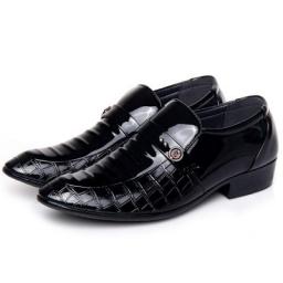 New men's casual sleeves, one, Korean version, daily office stylist, black dress business leather shoes